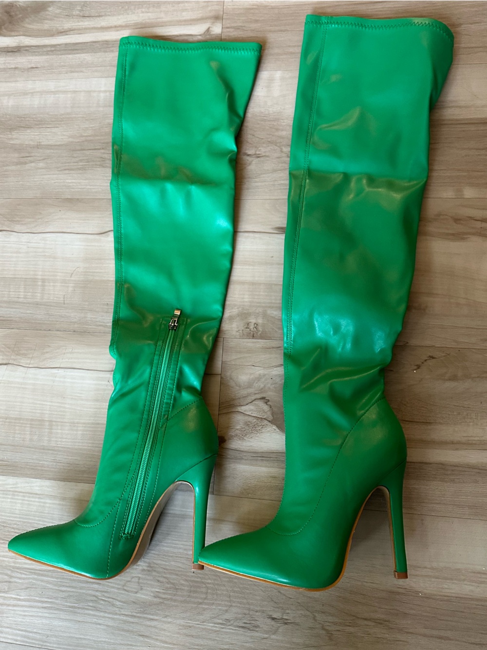 Women's Green Over-the-Knee Stiletto Boots! Brand New!